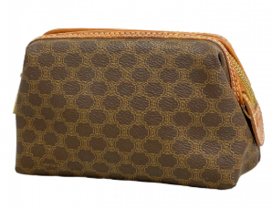 Pochette Céline Macadam PVC marron ferrures dorées