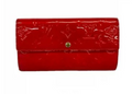 Portefeuille long Louis Vuitton Vernis Portefeuille Sarah rose pop