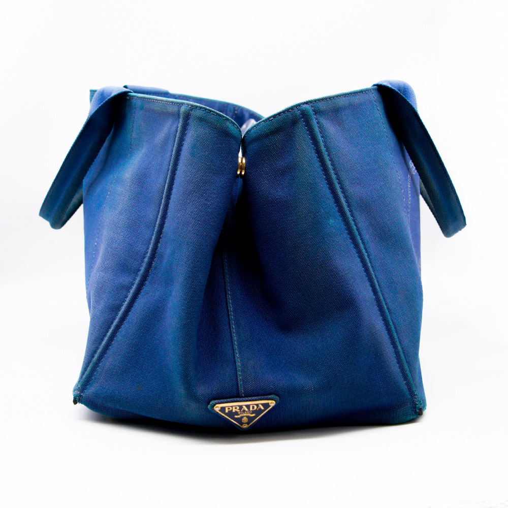Prada Sac à main Canapa MM Bleu