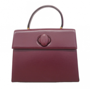 Sac à main Cartier Must cuir bordeaux, ferrures dorées