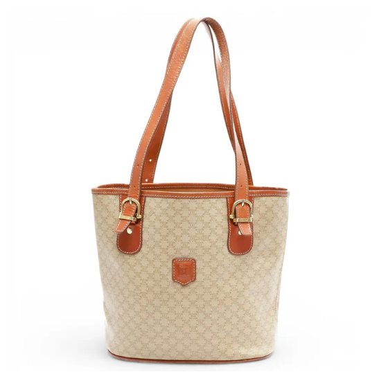 Sac Celine Small Tote Bag Shopper Beige Macadam Monogram