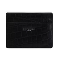 Saint Laurent Paris PORTE-CARTES en cuir embossé crocodile