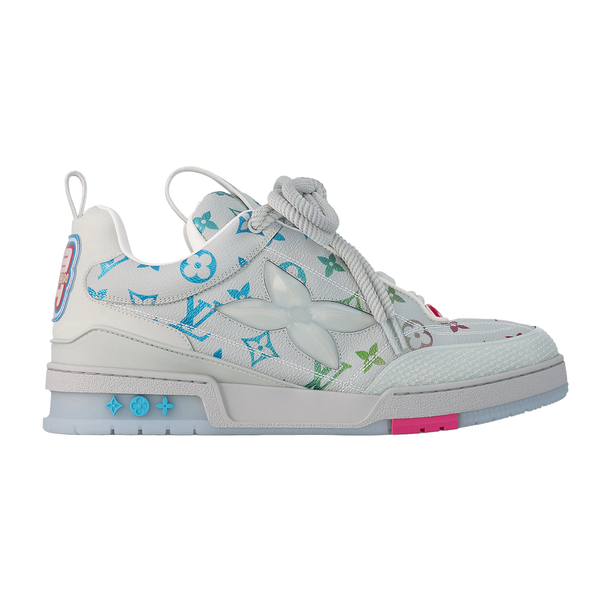 Sneaker Louis Vuitton LV Skate gris avec monogramme dégradé