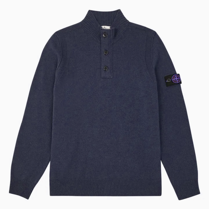 Stone Island Pull Col Camionneur Bordeaux