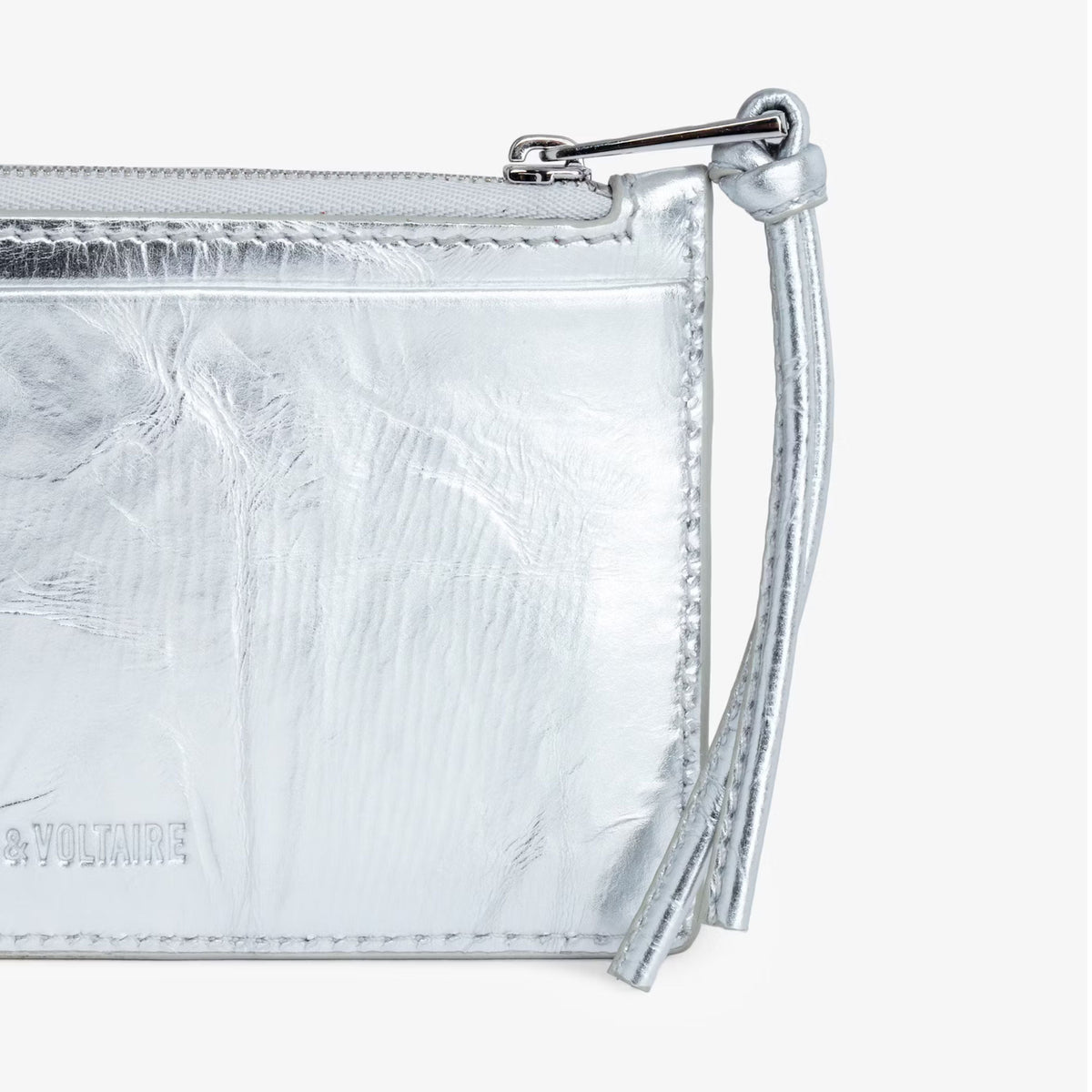 Zadig & Voltaire Porte Monnaie Long Eternal Creased Silver